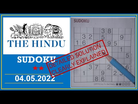 How to Solve 2 Star Hindu  Sudoku May 04, 2022 -  Step By Step Solution