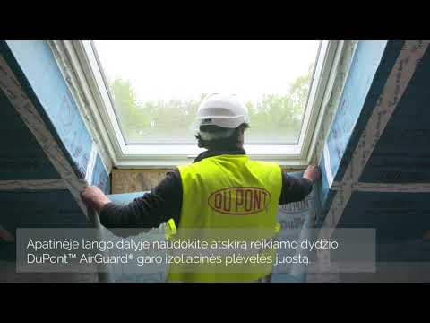 DuPont™ AirGuard® garo izoliacinės plėvelės tvirtinimas prie stoglangio