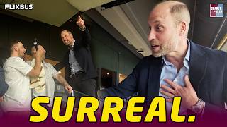 Small podcast channel for Aston Villa bump into Prince William at the Europa final… Only to discover he is a regular viewer