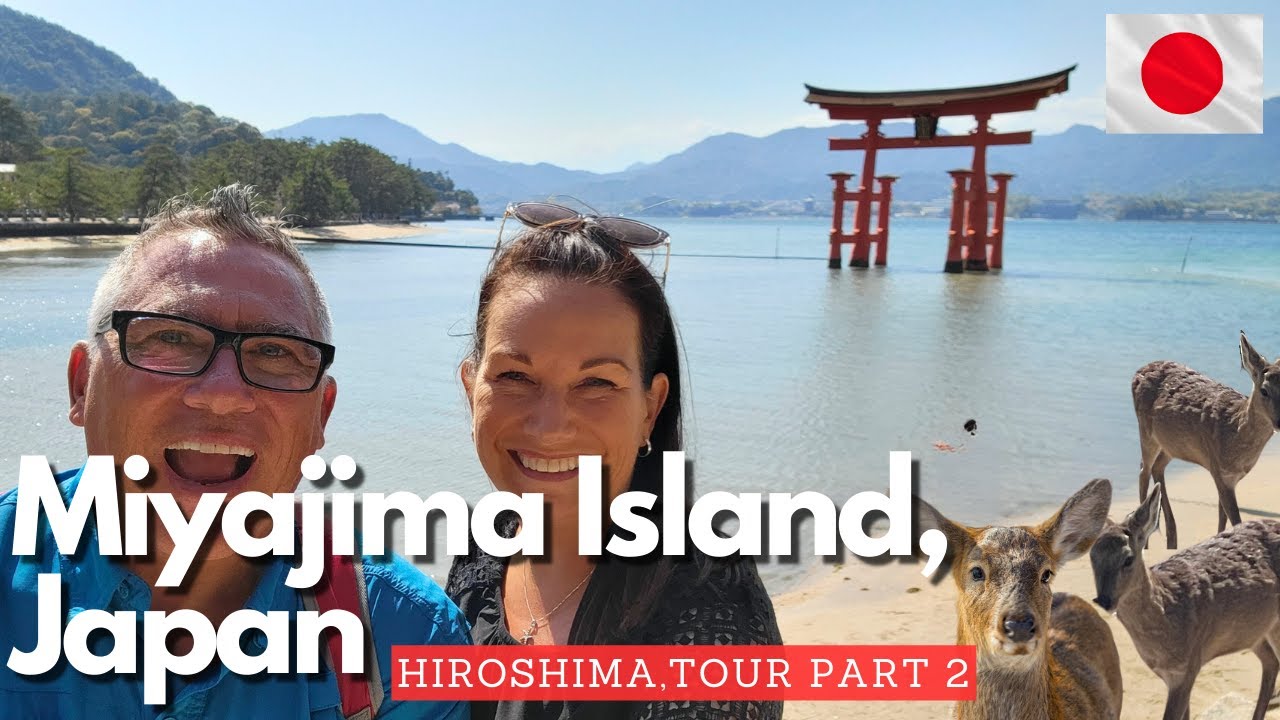 Join two tourists as they journey to Miyajima via an enchanting Hiroshima cruise in the captivating video.