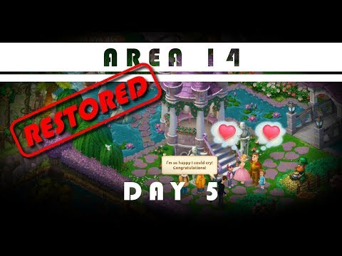 GARDENSCAPES  NEW ACRES area 14 day 5 - ENGAGEMENT OF ALEX AND JASON  - AREA RESTORED