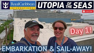 Utopia of the Seas Cruise - Day 1 Embarkation & Sail-Away! | Mini Ship Tour!