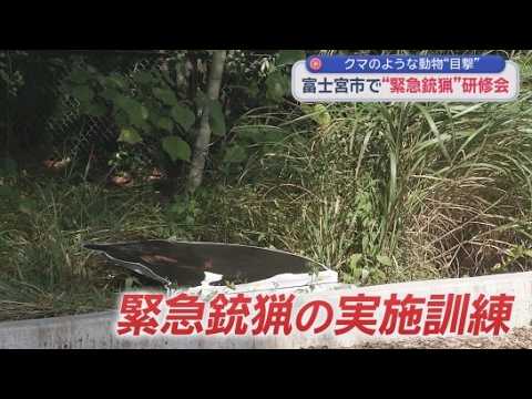 YouTube Video クマのような動物の目撃情報があった静岡・富士宮市　地元猟友会が模擬銃を使った緊急銃猟の実施訓練　人の生活圏にクマが出た想定