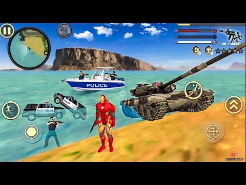 Iron Rope Hero Vice Town Tank and Helicopter - Android Gameplay