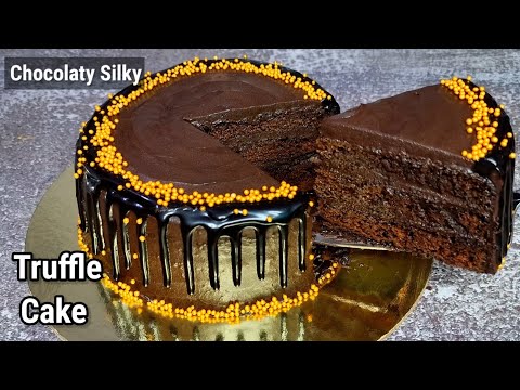 Chocolate Truffle Silk Cake | Chocolate Truffle Cake | Eggless Chocolate Cake Recipe