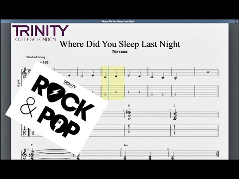 Where Did You Sleep Last Night Trinity Initial Grade Guitar