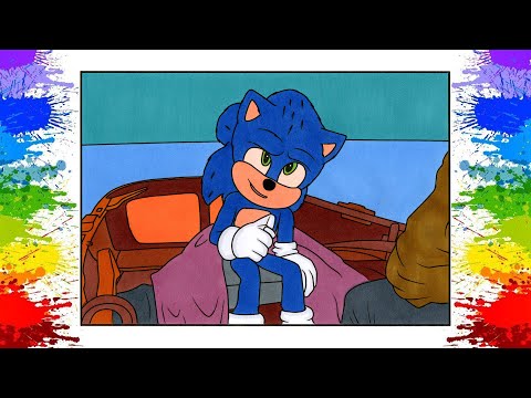 🌟 REVERSE 🌟 Sonic Coloring Page 🌟 How to draw Sonic 🌟