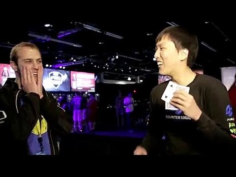 DoubleLift explains his name and does a magic card trick with SaintVicious ;]