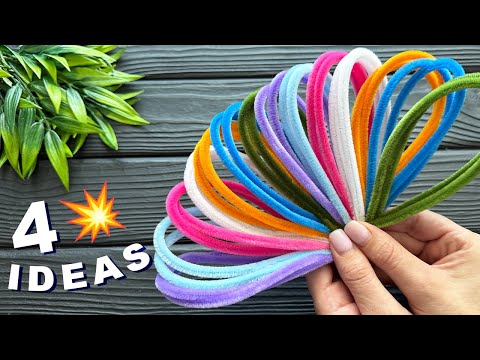4 IDEAS DIY Pipe Cleaner Crafts Easy Chenille Stems Decoration Ideas