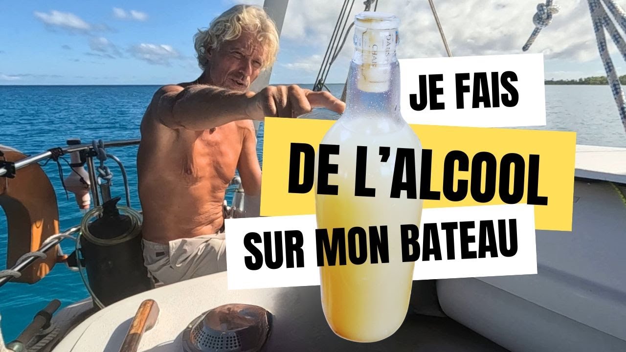 I'm making alcohol on my boat. Fakarava, Hirifa anchorage. Ep44