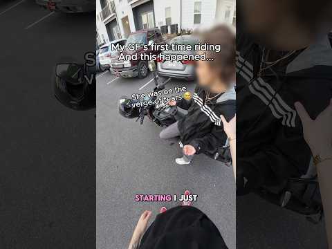 Her first time riding a bike ended badly #couple #couplegoals #motorcycle #bikerboy #bikergirl