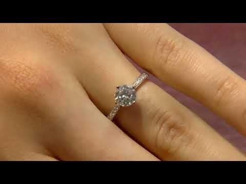PR1042 1.70 Carat Side Stone Diamond Engagement Ring