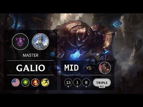 Galio Mid vs Twisted Fate - NA Master Patch 9.8