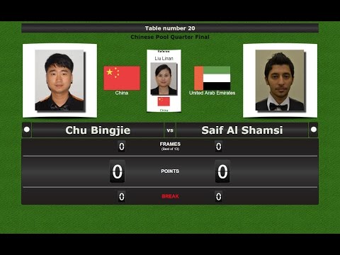 Chinese Pool  1/4 Final : Chu Bingjie vs Saif Al Shamsi
