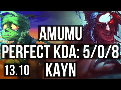AMUMU vs KAYN (JNG) | 5/0/8, Rank 13 Amumu | TR Grandmaster | 13.10