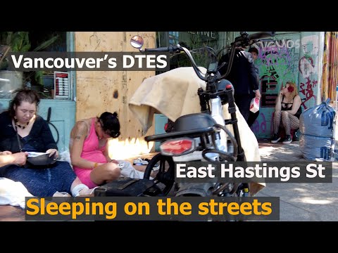Life of Homeless in Vancouver Canada - Rough Lives on DTES in Aug 2023