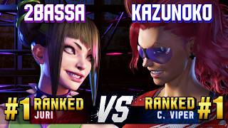 SF6 ▰ 2BASSA (#1 Ranked Juri) vs KAZUNOKO (#1 Ranked C.Viper) ▰ High Level Gameplay