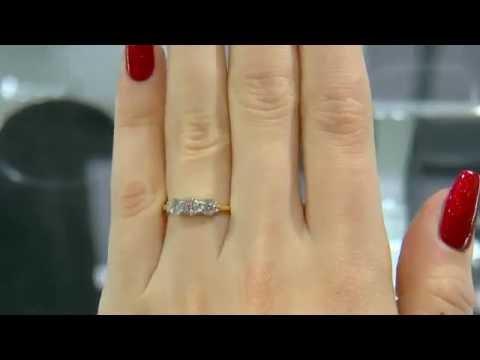 0.75 Carat Yellow Gold Trilogy Diamond Engagement Ring MD003