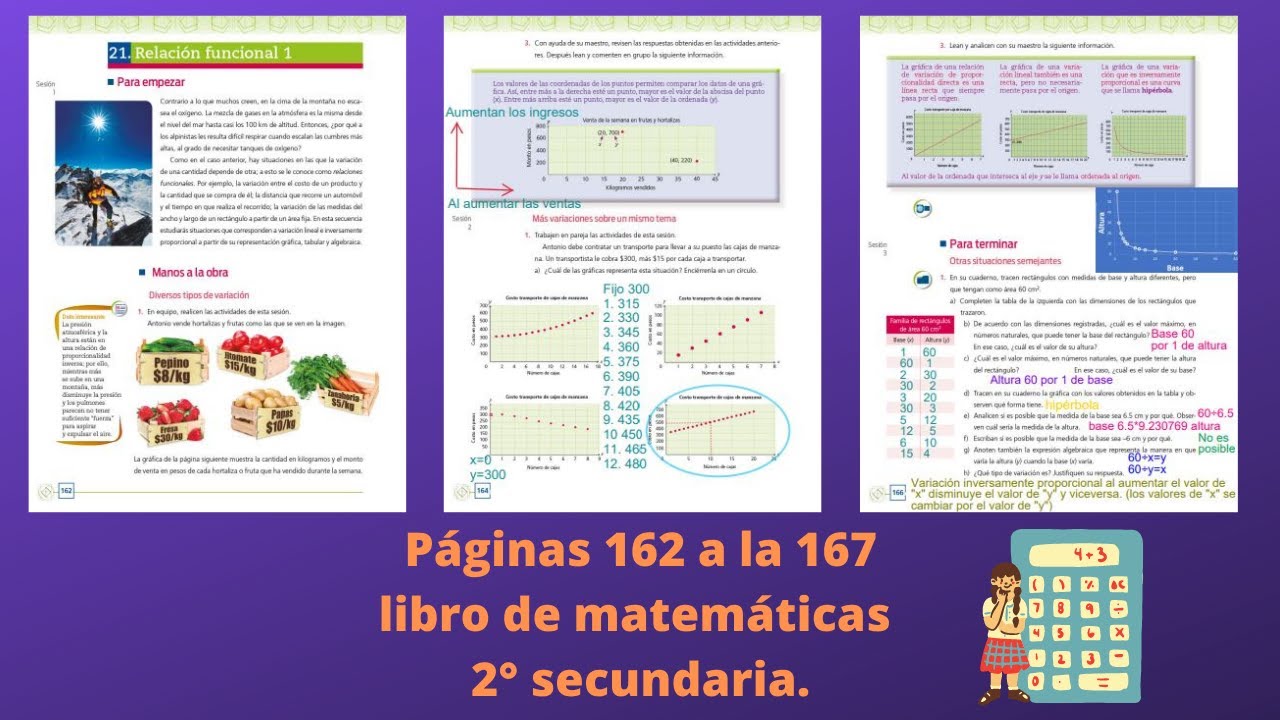 Páginas 162,163,164,165,166 y 167 libro de matemáticas 2° secundaria.