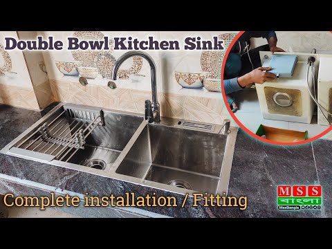 Kitchen Sink installation | Complete install Double Bowl Kitchen Sink | sink fitting | Sink stainer