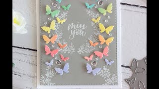 Rainbow butterflies card