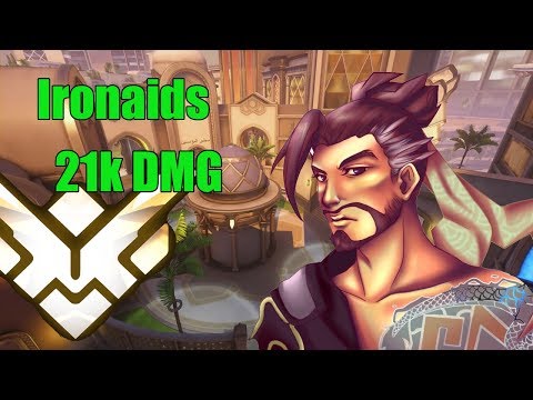 Hanzo Gameplay - Ironaids Insane Hanzo 21k DMG POTG - Pro Overwatch Season 15