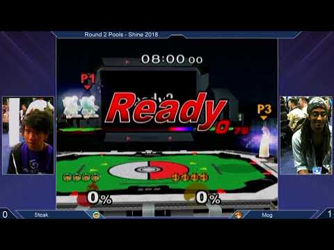 Shine 2018 SSBM - Steak (Ice Climbers) vs. MoG (Peach) - Melee R2 Pools