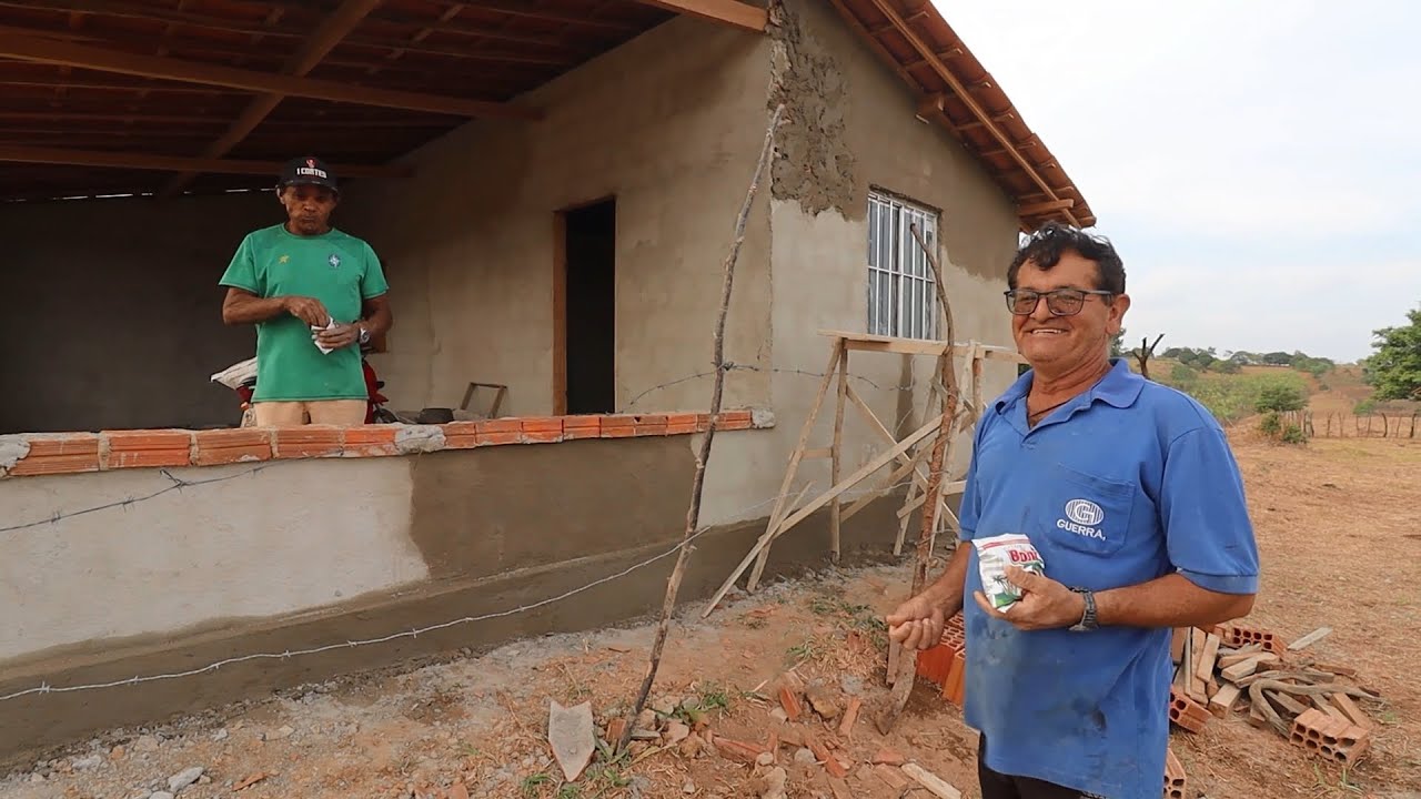 TERMINAMOS O REBOCO DAS PAREDES DA NOSSA CASA