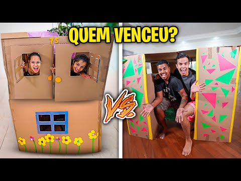 Whoever builds the best cardboard house using items from the mansion wins!