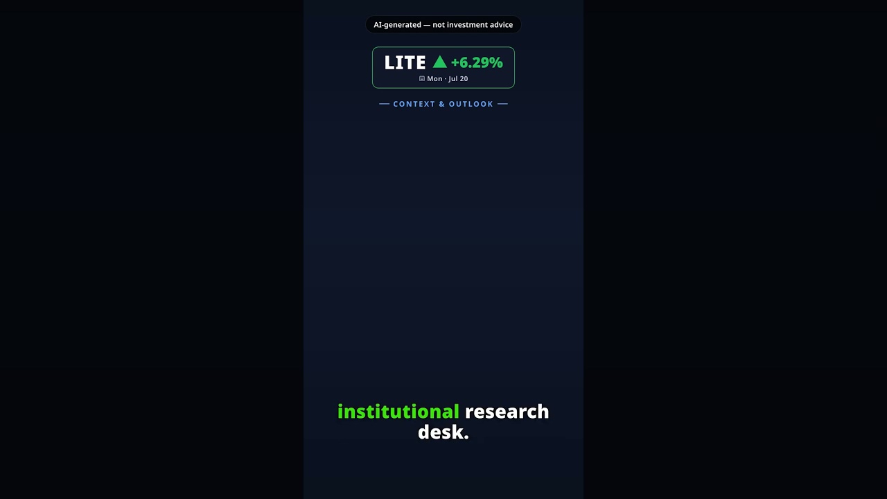 ¿Por qué repunta la acción de Lumentum hoy? LITE +6.29% (20 jul)