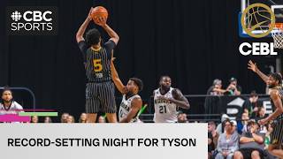 Cameron Tyson sets Honey Badgers' franchise three-point record in win over River Lions | #CBCSports