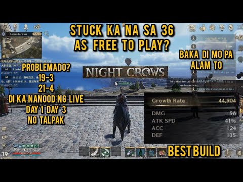 NIGHT CROWS Priority build is the key stuck ka na sa level 36 tama?