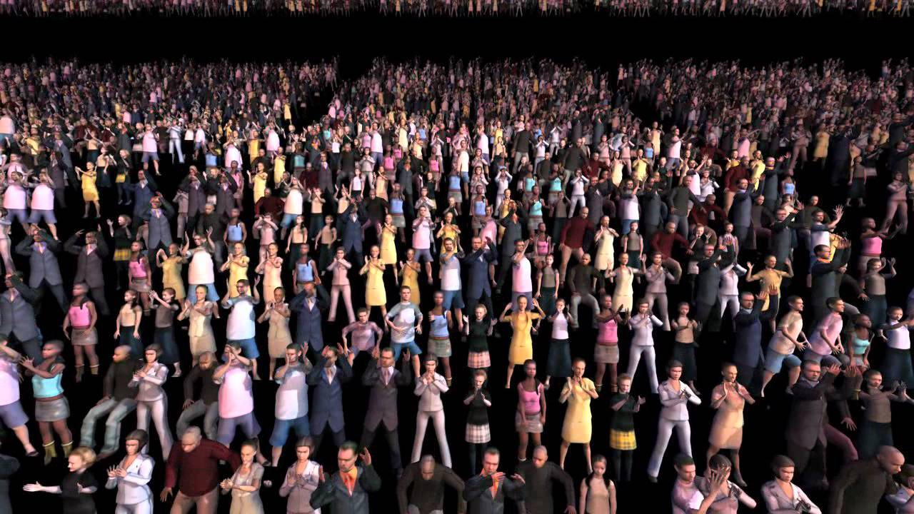 Large-scale Crowd Simulation: sh0004