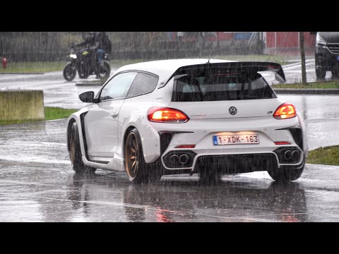 Tuner cars leaving a Car Meet in the RAIN | HalloMeet 2021