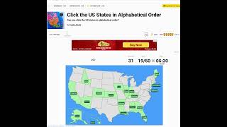 Sporcle Geography Quiz - clicking US states in alphabetical order