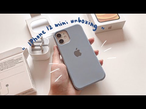 iphone 12 mini (white) unboxing 🍎 🤍  | aesthetic asmr | setting up + accessories ✨