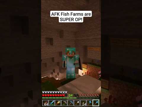 Insane AFK Fish Farms in Minecraft!! 💎🎣 #OP