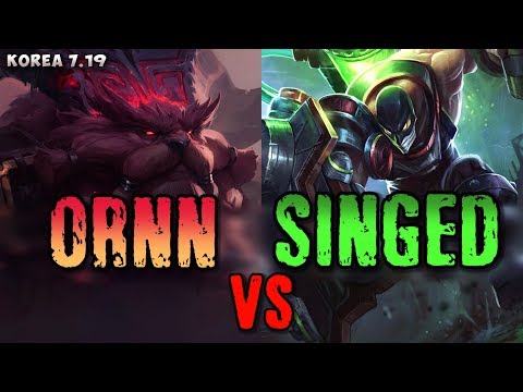스섹속 (Ornn mainer, D2 54 LP) Ornn top v Singed matchup - Korean SoloQ P 7.19