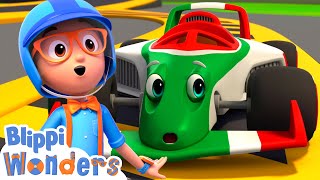 Blippi Learns About Super Fast Race Cars! | Blippi Wonders - Animated Series | Cartoons For Kids