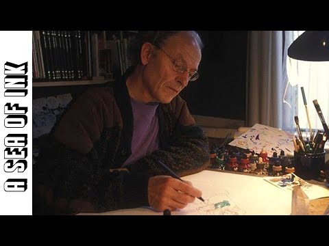 In the Studio: Moebius (Jean Giraud) All the Footages of Him Drawing!