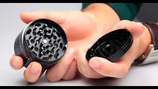 Herb Grinders,  4 Piece, 2.5 Inch, Black Grinder