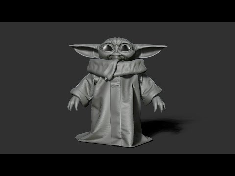 Zbrush Tutorial - "Baby Yoda" sculpting part 1