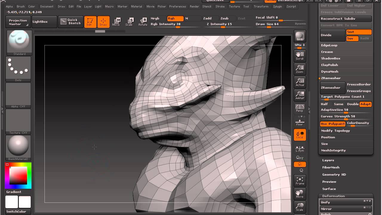 ZBrush UDK Character - 17 - Bringing Down the Polycount