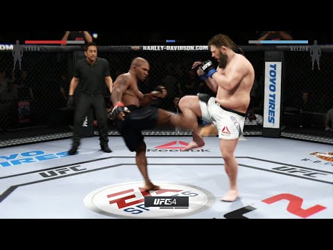 Mike Tyson vs. Roy Nelson "Big Country" powerful upper cut EA  UFC 2  Knockout