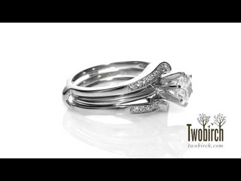 0.22 ct. Channel Set Knott Designed Ring Guard Enhancer -TwoBirch  TB-GUARD-0097-WG-D