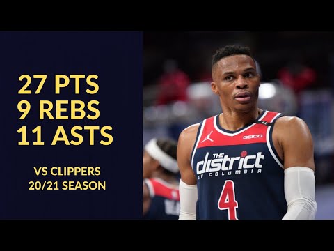 Russell Westbrook 27 Pts 2 Threes 11 Asts 9 Rebs 4 Stls Highlights vs Clippers | NBA 20/21 Season