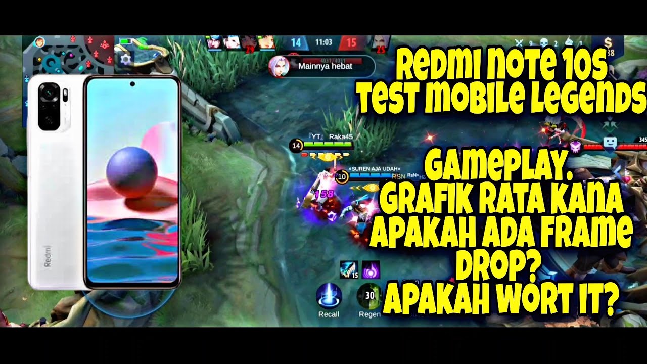 Redmi note 10s test mobile legends gameplay redmi note 10s unboxing🇲🇨