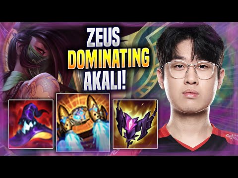 ZEUS DOMINATING WITH AKALI! - T1 Zeus Plays Akali TOP vs Taric! | Season 2022