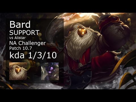 Bard Support vs Alistar - NA Challenger 1/3/10 Patch 10.7 Gameplay