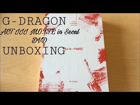 G-Dragon 권지용 ACT. III  M.O.T.T.E in Seoul DVD Unboxing